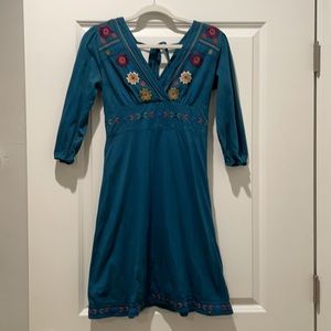 JWLA Turquoise Cotton Quarter Sleeve Dress Size XS